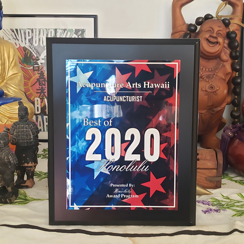 Acupuncture Arts Hawaii Best Acupuncturist Honlulu Award Certificate 2020 - Acupuncture Arts Hawaii